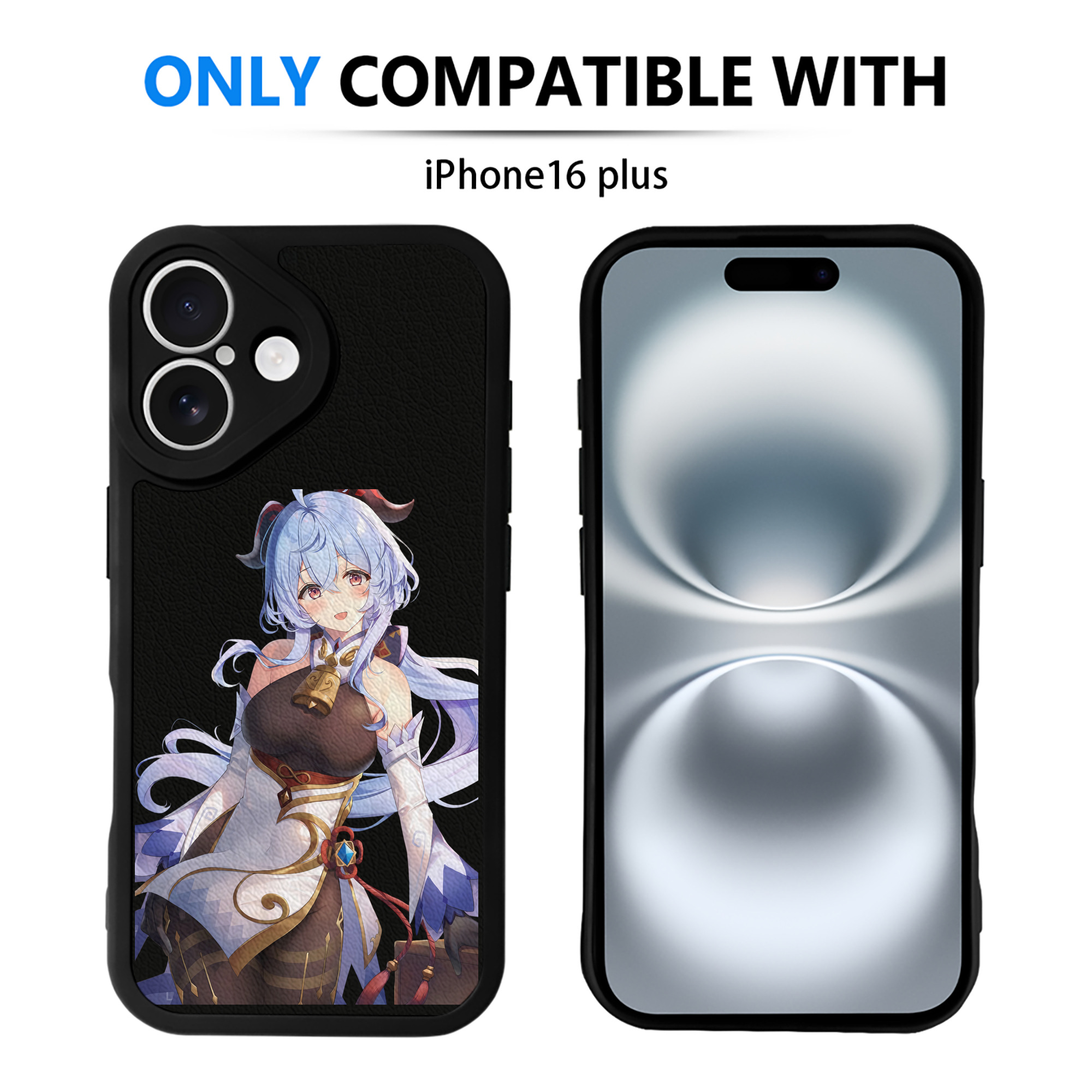 げんし神 甘雨 かんう genshin Ganyu 【iPhone 16シリーズ対応】シリコンスマホケース（レザー調） 材質：シリコン